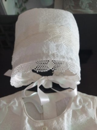 Conjunto Bautizo Blanco roto Niña