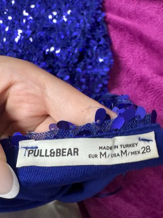 Vestido azul fuerte con lentejuelas