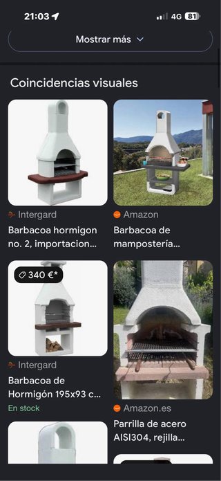 Barbacoa de obra azul y blanca