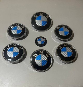 Emblemas BMW Carbono Azul/Branco