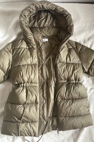 Chaqueta Plumífero Mango Khaki Capucha M