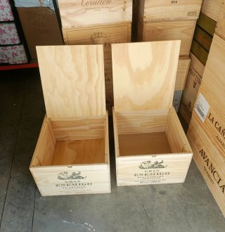 3 Cajas grandes de madera con tapa decoración baul