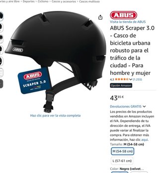 Casco Abus Negro Bicicleta/Patinete