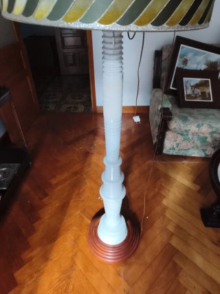 Lámpara de salón gigante beige y verde