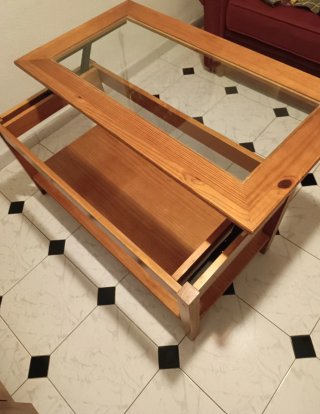 Mesa de centro madera y cristal