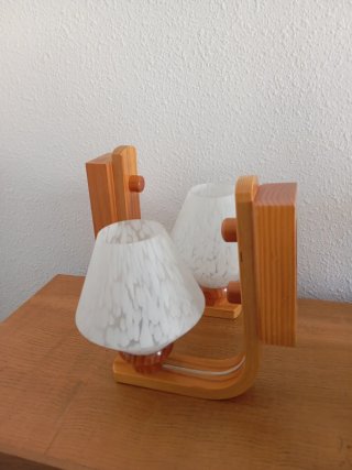 Lámparas de pared vintage madera y cristal
