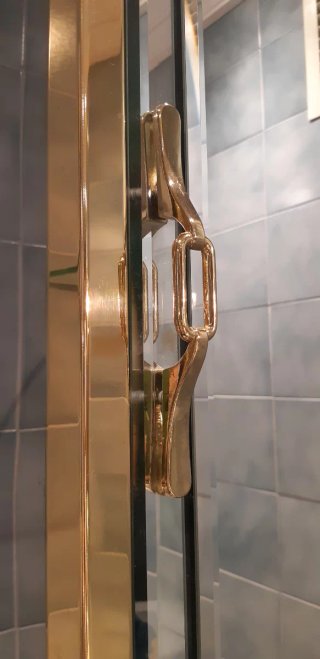 Armario de baño acero y dorado con espejo