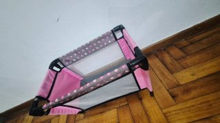 Parque Cuna Bebe Rosa Puntos