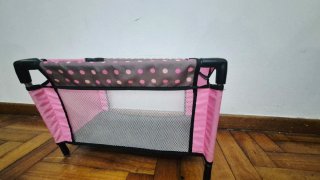 Parque Cuna Bebe Rosa Puntos