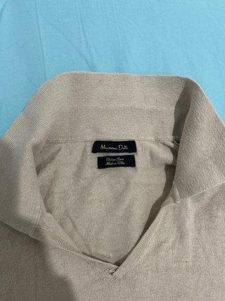 Polo Massimo Dutti Beige Manga Corta
