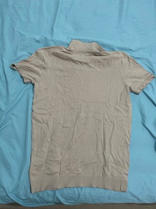 Polo Massimo Dutti Beige Manga Corta