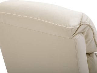 Sillón Eléctrico Elevador Reclinable 145°, Sillón Relax Eléctrico de Piel PU con Control Remoto, Bolsillos Laterales y Reposapiés Integrado, Crema