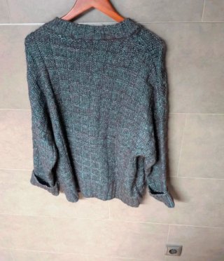 Jersey Mango Gris y Turquesa