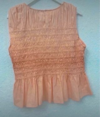Blusa Zara Naranja Crochet y Fruncido