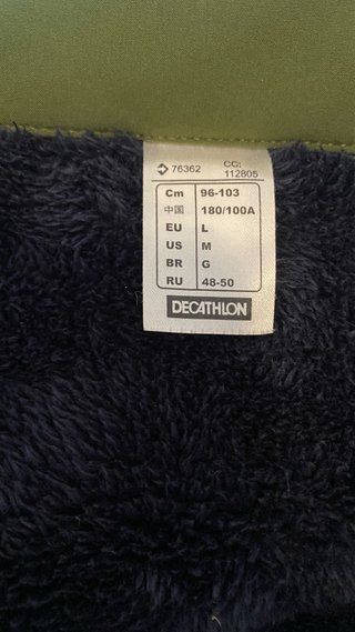 Chaqueta Decathlon verde y azul