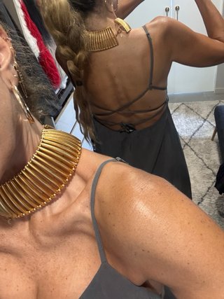 Vestido midi Zara fruncido