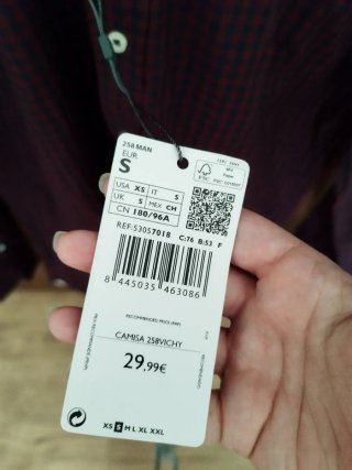 Camisa Mango a cuadros roja Talla S
