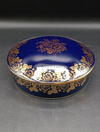 Caja porcelana Limoges azul cobalto