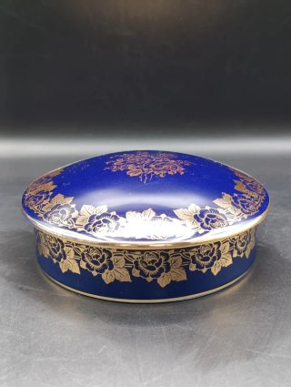 Caja porcelana Limoges azul cobalto
