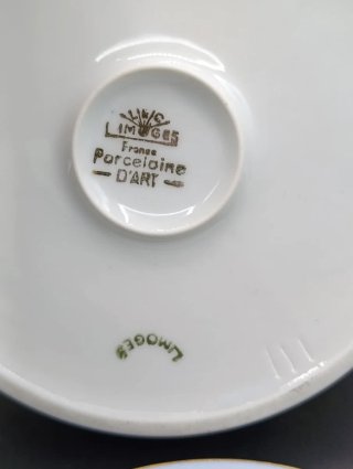 Caja porcelana Limoges azul cobalto