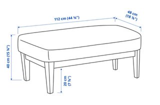 Banco tapizado negro 110cm