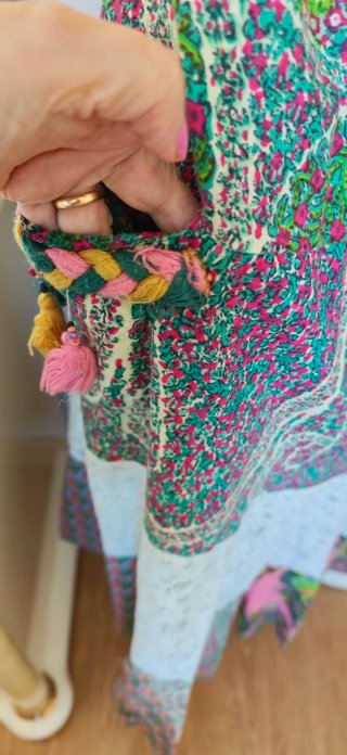 Vestido largo estampado boho con bolsillos