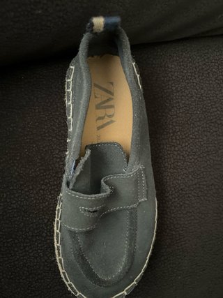 Mocasines Zara Esparto Niña Gris Talla 28