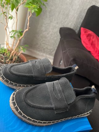 Mocasines Zara Esparto Niña Gris Talla 28