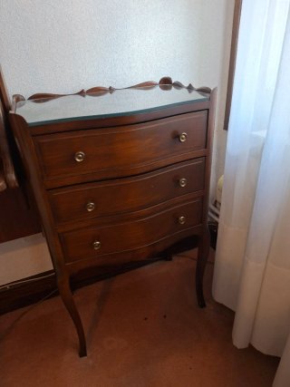 Mesilla madera maciza encimera de cristal