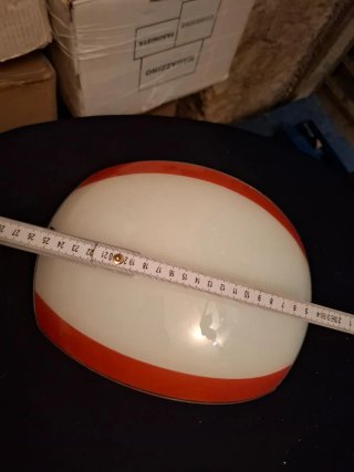 Plafoniera/Applique Vintage Vetro Arancio Bianco