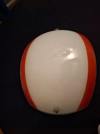 Plafoniera/Applique Vintage Vetro Arancio Bianco