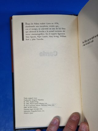 CARRIE - STEPHEN KING - Ref. 176