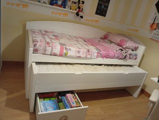 Cama nido con cajones blanca
