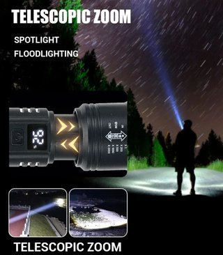 Linterna CARG USB LED Zoom SOS LECTOR VARIOS MODOS
