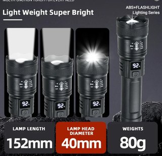 Linterna CARG USB LED Zoom SOS LECTOR VARIOS MODOS