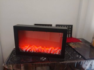 Chimenea LED Negra y Roja