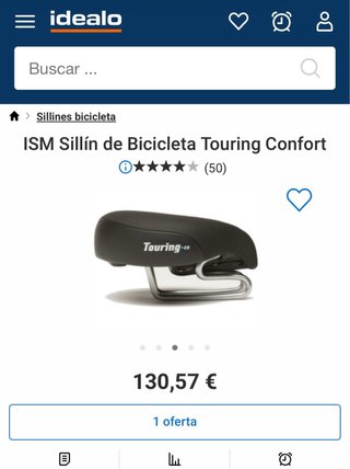 Sillín Antiprostatico ISM Touring Negro