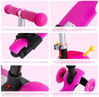 Patinete para niños +18 meses 3 ruedas, rosa