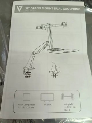 Soporte V7 DW1SSGSD-1E para 2 monitores