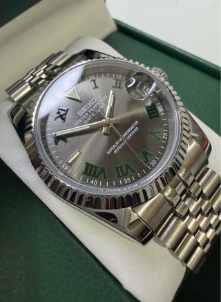 Seiko Mod Dayjust Wimbledon 39mm Plata