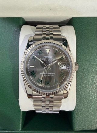 Seiko Mod Dayjust Wimbledon 39mm Plata