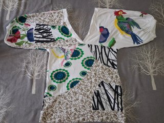 Camiseta Desigual Talla S Estampado Pájaros