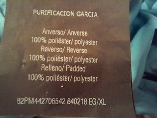 Abrigo Purificación García azul y naranja