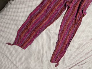 Pantalón hippie rayas rosas y moradas