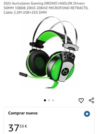 3GO Auriculares Gaming DROXIO HADLOK Drivers 50MM
