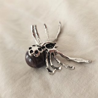 Araña Amatista Natural Plata