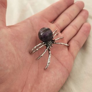 Araña Amatista Natural Plata