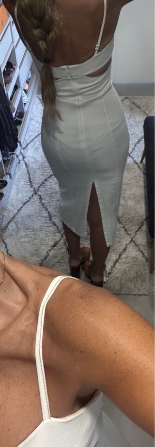 Vestido Zara Denim Cut Out Blanco