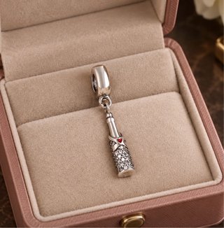 Charm Pandora Botella Champagne Corazón Rojo