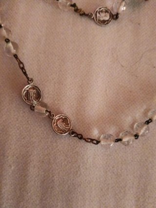 Rosario antiguo plata